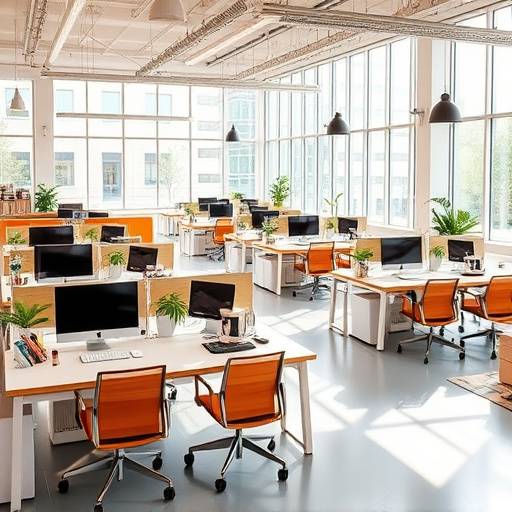 Dynamischer Co-Working Space mit flexiblen Arbeitsplätzen